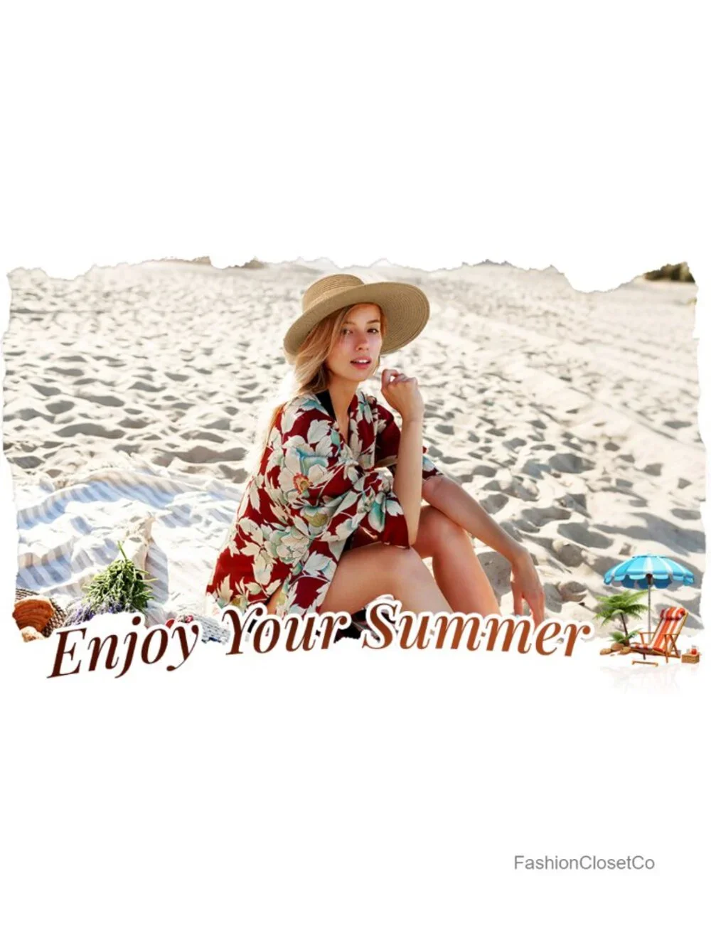 Women Straw Beach Sun Hat UV Protection Foldable Adjustable Chin Strap 4